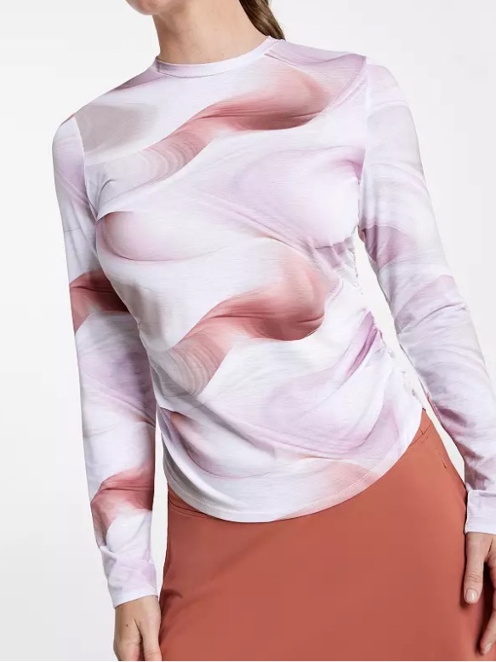 Calia Long Sleeve Golf Tee - Dunes Coral Size Medium